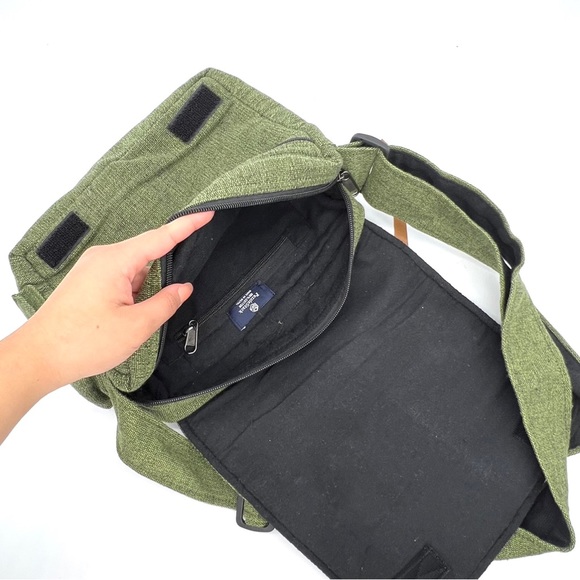 Messenger Bag Sustainable Eco bag Handmade Gift Yin Yang Embroidery - Picture 5 of 8